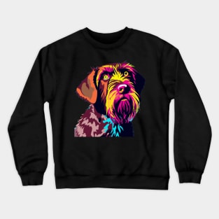 German Wirehaired Pointer Pop Art - Dog Lover Gifts Crewneck Sweatshirt